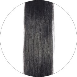 #1 Black, 50 cm, Injection, Tape Hair Extensions, Double drawn
