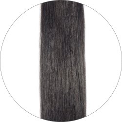 #1B Black Brown, 50 cm, Double drawn Tape Hair Extensions