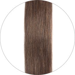 #6 Medium Brown, 40 cm, Injection, Tape Hair Extensions, Single drawn