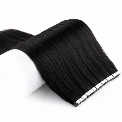 #1 Black, 30cm, 50g , Tape Hair Extensions, Single drawn