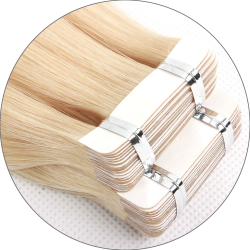 #1001 Platinum Ash, 60cm, 60g , Tape Hair Extensions, Single drawn