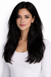 #1 Black, 50cm, 50g, Micro Ring Hair Extensions