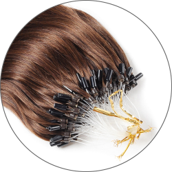 #2 Dark Brown, 60 cm, Micro Ring Hair Extensions