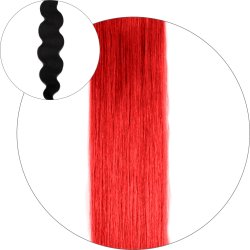 #Red, 50 cm, Body Wave Tape Hair Extensions