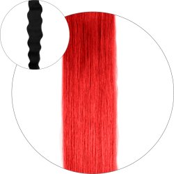 #Red, 50 cm, Natural Wave Pre Bonded Hair Extensions