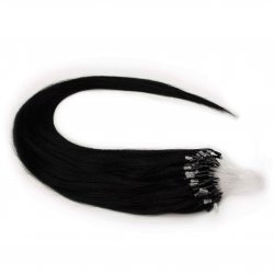 #1 Black, 40cm, 50g, Micro Ring Hair Extensions