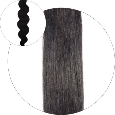 #1B Black Brown, 50 cm, Body Wave Tape Hair Extensions