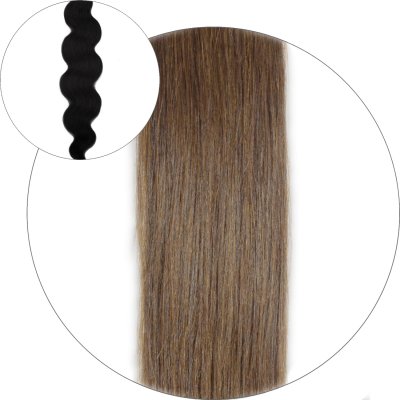 #8 Brown, 50 cm, Body Wave Tape Hair Extensions