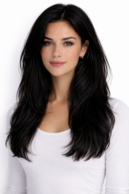 #1 Black, 50cm, 50g, Weft Hair Extensions