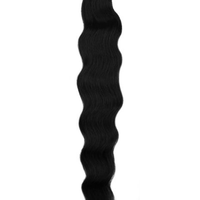 #1 Black, 50cm, 50g, Natural Wave Pre Bonded Hair Extensions