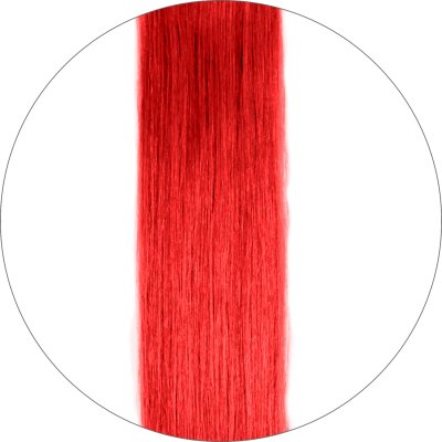 #64 Bright red, 60cm, 50g , Tape Hair Extensions, Single drawn